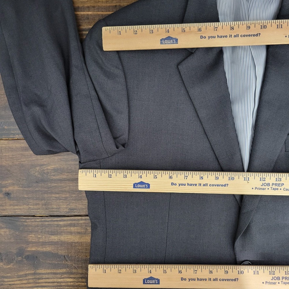 Croft Barrow Men's Sport Coat Blazer‎ Two Button Charcoal Gray Poly Blend 42R - Picture 2 of 13